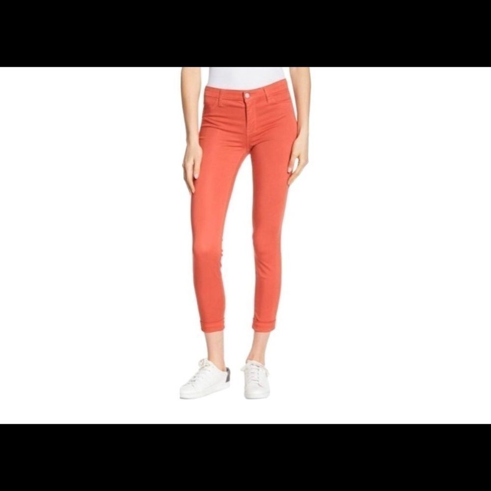 J brand Coral‎ Mid Rise Cuffed Cropped Skinny Pants